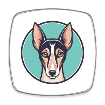 Azawakh Chien Race Dessin animé Personnage Kawaii Clipart - Magnet carré - blanc - Devant