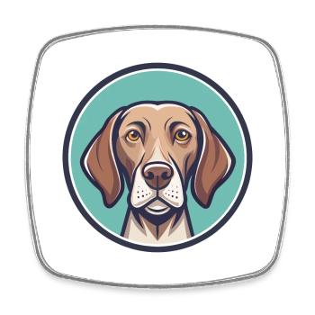 Belgian Pointer Dog Breed Cartoon Kawaii Clipart - Square fridge magnet - white - Front