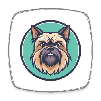 Belgische Griffon Hunderasse Cartoon Kawaii Clipart - Viereckiger Kühlschrankmagnet - Weiß - Vorne