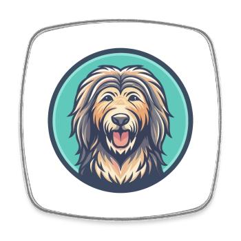 Bergamasco Schäferhund Hunderasse Lustige Karikatur Kawaii - Viereckiger Kühlschrankmagnet - Weiß - Vorne