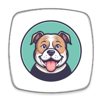 Billy Dog Race Dessin animé Kawaii Clipart Animal de compagnie - Magnet carré - blanc - Devant
