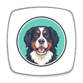 Bouvier Bernois Race Dessin animé Kawaii Clipart - Magnet carré - blanc - Devant