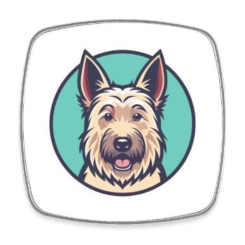Berger Picard Hund Rasse Cartoon Kawaii Clipart Haustier - Viereckiger Kühlschrankmagnet - Weiß - Vorne