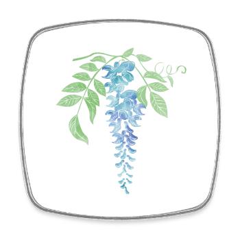 Wild Blue Wisteria Illustration - Square fridge magnet - white - Front