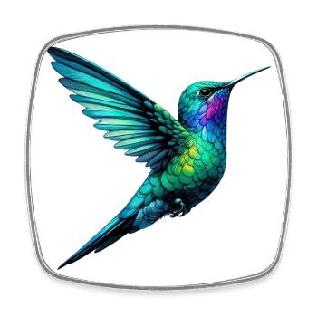 Kolibri - Viereckiger Kühlschrankmagnet - Weiß - Vorne