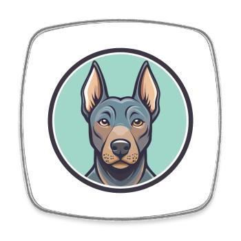 Bleu Thai Ridgeback Chien Race Drôle Dessin Animé Kawaii - Magnet carré - blanc - Devant