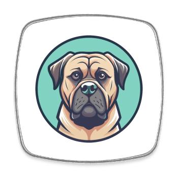 Boerboel Chien Race Coloré Dessin animé Kawaii Clipart - Magnet carré - blanc - Devant