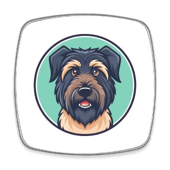 Bouvier des Ardennes Chien Race Dessin Animé Kawaii Pet - Magnet carré - blanc - Devant
