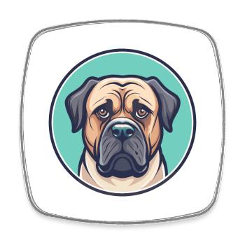 Dogue brésilien chien race dessin animé Kawaii Clipart - Magnet carré - blanc - Devant