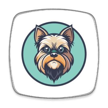 Brüsseler Griffon Hunderasse Cartoon Kawaii Clipart - Viereckiger Kühlschrankmagnet - Weiß - Vorne