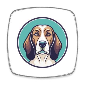 Chien de chasse bulgare race dessin animé Kawaii Clipart - Magnet carré - blanc - Devant