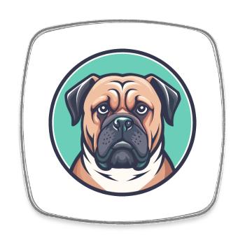 Bullmastiff Chien Race Drôle Dessin animé Kawaii Clipart - Magnet carré - blanc - Devant