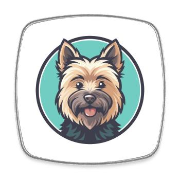 Cairn Terrier Chien Race Dessin animé Kawaii Clipart Animal de compagnie - Magnet carré - blanc - Devant