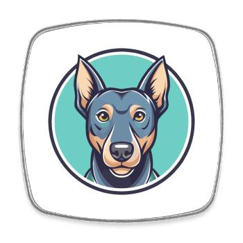Bleu dentelle chien race dessin animé Kawaii Clipart Animal - Magnet carré - blanc - Devant