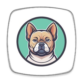Briquet de Provence Chien Race Dessin Animé Drôle Kawaii - Magnet carré - blanc - Devant