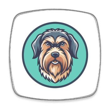 Brikett Griffon Vendeen Hunderasse Karikatur Kawaii - Viereckiger Kühlschrankmagnet - Weiß - Vorne