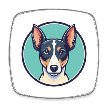 Terrier brésilien chien race dessin animé Kawaii Clipart - Magnet carré - blanc - Devant