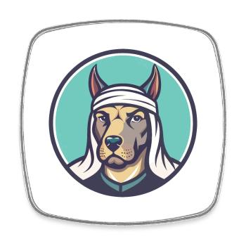 Bull Arabe Chien Race Dessin Animé Kawaii Clipart Animal - Magnet carré - blanc - Devant