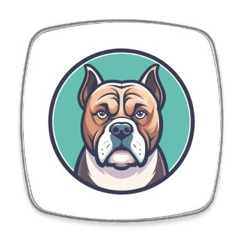 Bulle Boxer Hund Rasse Karikatur Kawaii Clipart Tier - Viereckiger Kühlschrankmagnet - Weiß - Vorne