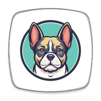 Ca De Bou Hunderasse Cartoon Kawaii Clipart Tier - Viereckiger Kühlschrankmagnet - Weiß - Vorne