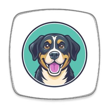 Can De Chira Chien Race Dessin animé Kawaii Clipart Animal de compagnie - Magnet carré - blanc - Devant