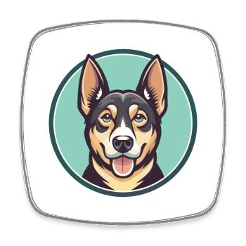 Cao da Serra De Aires Hunderasse Cartoon Kawaii Haustier - Viereckiger Kühlschrankmagnet - Weiß - Vorne