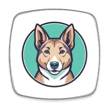 Carolina Hunderasse Bunte Karikatur Kawaii Clipart - Viereckiger Kühlschrankmagnet - Weiß - Vorne
