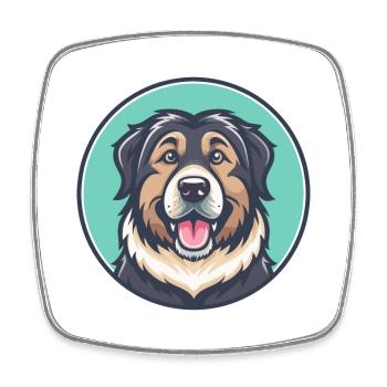 Caucasian Ovcharka Dog Breed Cartoon Kawaii - Square fridge magnet - white - Front