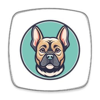 Braque Dauvergne Dog Breed Cartoon Kawaii Clipart - Square fridge magnet - white - Front
