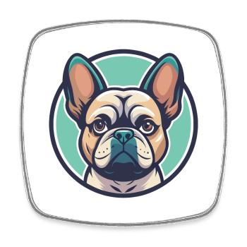 Braque Francais Dog Breed Cartoon Kawaii Clipart - Square fridge magnet - white - Front