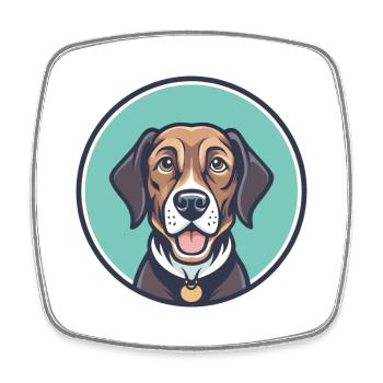 Broholmer Hund Rasse Cartoon Kawaii Clipart Tier - Viereckiger Kühlschrankmagnet - Weiß - Vorne