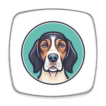 Bruno Jura Hound Dog Breed Cartoon Kawaii Clipart - Square fridge magnet - white - Front