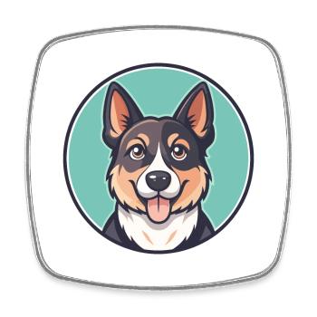 Ca Me Mallorqui Hunderasse Cartoon Kawaii Clipart - Viereckiger Kühlschrankmagnet - Weiß - Vorne