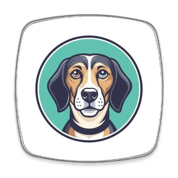 Kanarischer Warren Hound Hunderasse Cartoon Kawaii Haustier - Viereckiger Kühlschrankmagnet - Weiß - Vorne