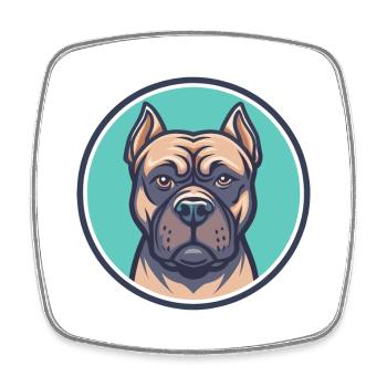 Cane Corso Chien Race Dessin animé Kawaii Clipart Animal - Magnet carré - blanc - Devant
