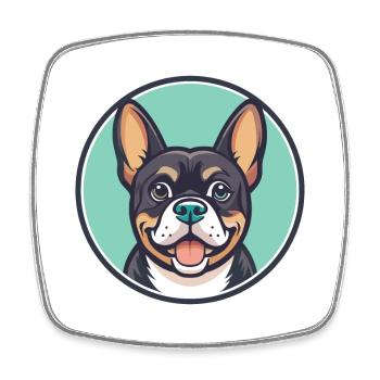Cao De Castro Laboreiro Hunderasse Karikatur Kawaii - Viereckiger Kühlschrankmagnet - Weiß - Vorne