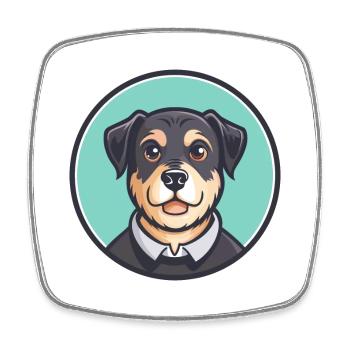 Cao De Seo Miguel Hunderasse Karikatur Kawaii - Viereckiger Kühlschrankmagnet - Weiß - Vorne