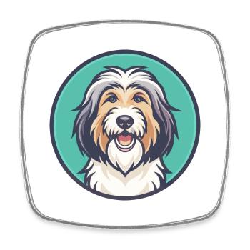 Katalanischer Schäferhund Hund Rasse Cartoon Kawaii Clipart - Viereckiger Kühlschrankmagnet - Weiß - Vorne