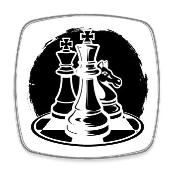 Pièces d’échecs - Magnet carré - blanc - Devant