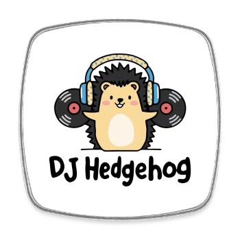 DJ Hedgehog – der charmante Igel in der Welt der Musik - Viereckiger Kühlschrankmagnet - Weiß - Vorne