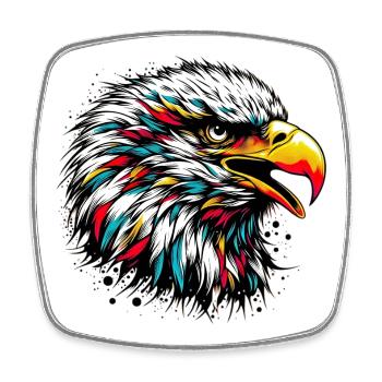 Aigle - Magnet carré - blanc - Devant