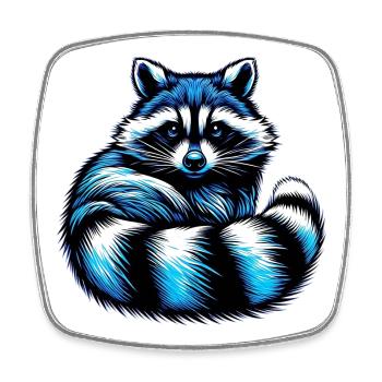 Raccoon - Square fridge magnet - white - Front
