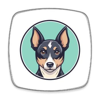 Chilean Terrier Dog Breed Cartoon Kawaii Clipart - Square fridge magnet - white - Front