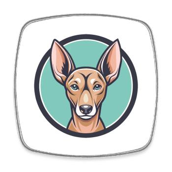 Cirneco Dell Etna Hunderasse Cartoon Kawaii Clipart - Viereckiger Kühlschrankmagnet - Weiß - Vorne