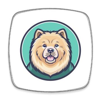 Chow Chow Hund Rasse Karikatur Kawaii Clipart Tier - Viereckiger Kühlschrankmagnet - Weiß - Vorne