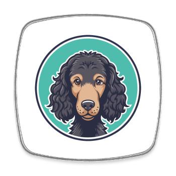 Curly Coated Retriever Hunderasse Karikatur Kawaii - Viereckiger Kühlschrankmagnet - Weiß - Vorne