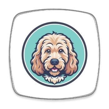 Cockapoo Chien Race Coloré Dessin animé Kawaii Clipart - Magnet carré - blanc - Devant