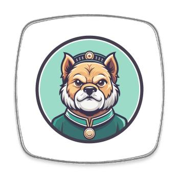 Chinesische kaiserliche Hunderasse Karikatur Kawaii Clipart - Viereckiger Kühlschrankmagnet - Weiß - Vorne