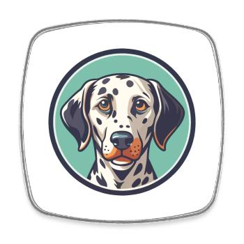 Chien Dalmatien Race Dessin Animé Kawaii Clipart Animal - Magnet carré - blanc - Devant