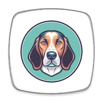 Colombian Fino Hound Dog Breed Cartoon Kawaii Pet - Square fridge magnet - white - Front